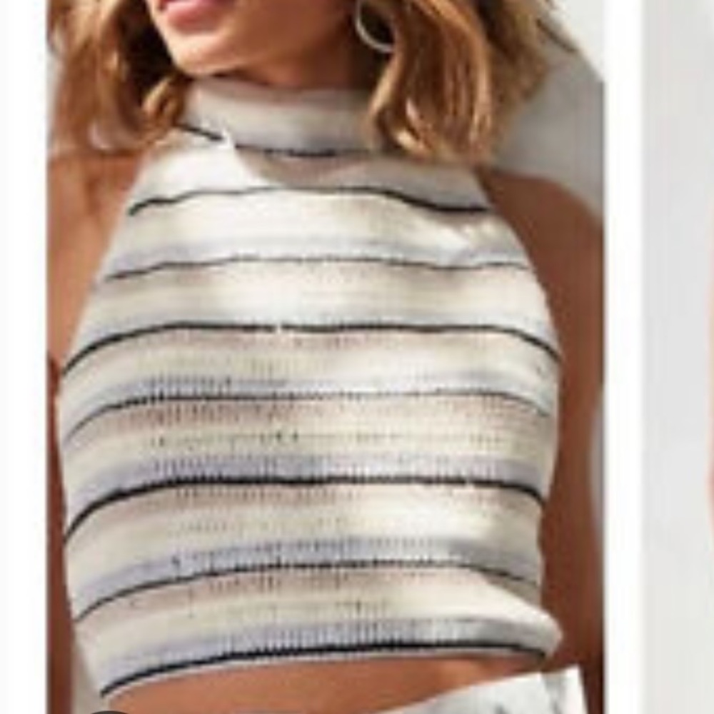 Ecote Striped Halter Crop Top from Urban Outfitters